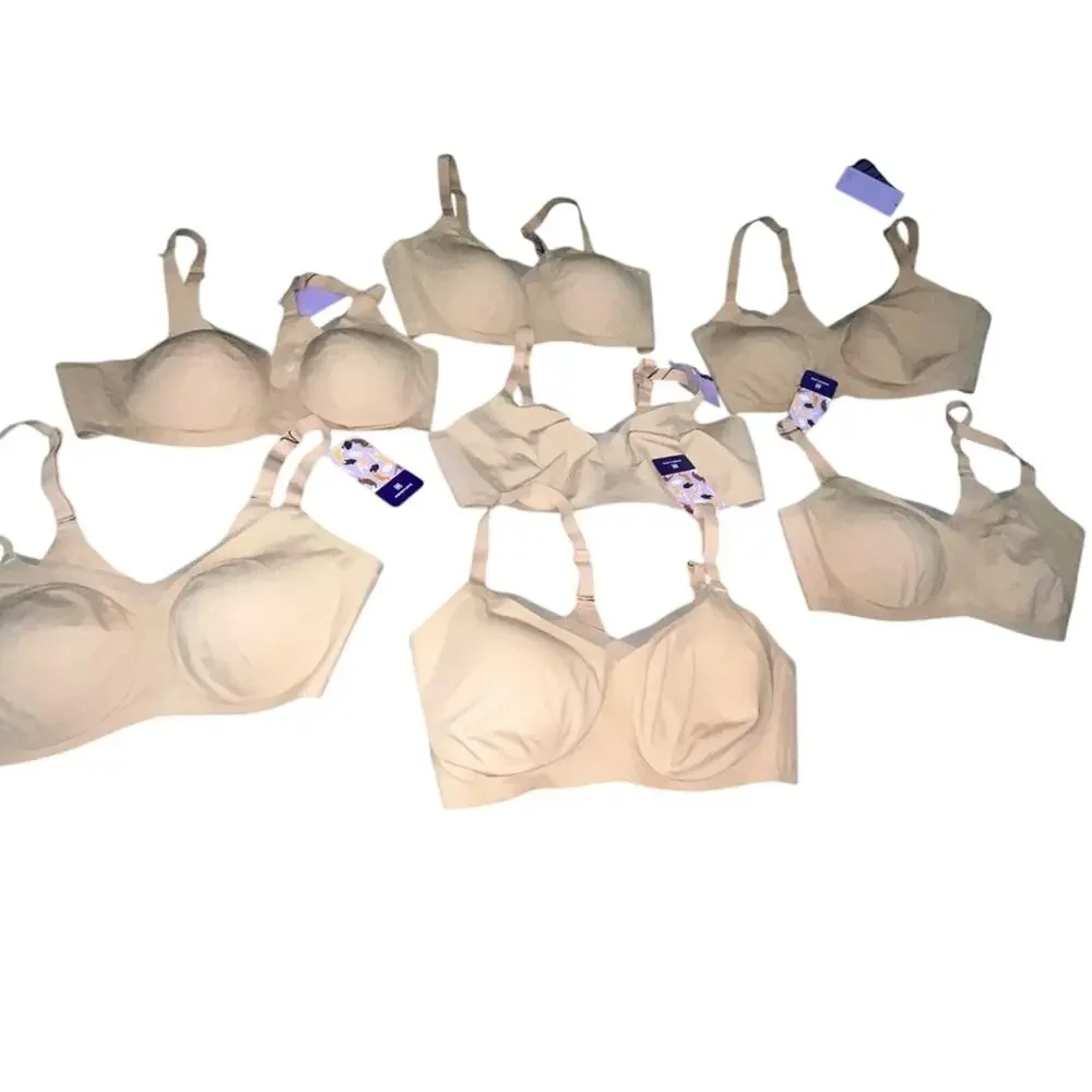 Honeylove LiftWear CrossOver Bra Wireless Support Shapewear NWT Sand Nude 42C